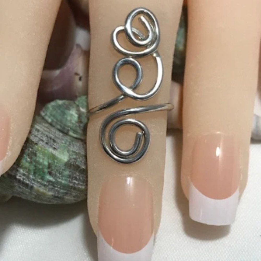 Toe Ring - Sterling Silver Toe Ring- Midi Ring, F… - image 2